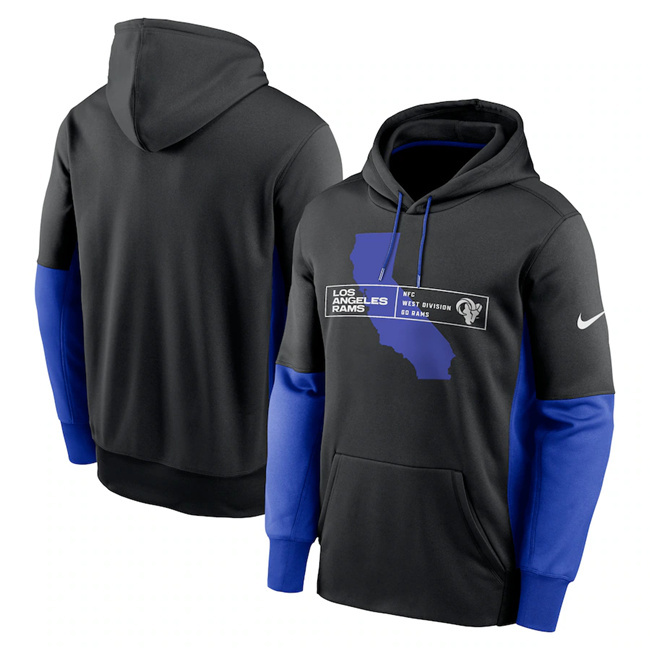 Men's Los Angeles Rams Black Color Block Fleece Performance Pullover Hoodie Men's Los Angeles Rams Black Color Block Fleece Performance Pullover Hoodie